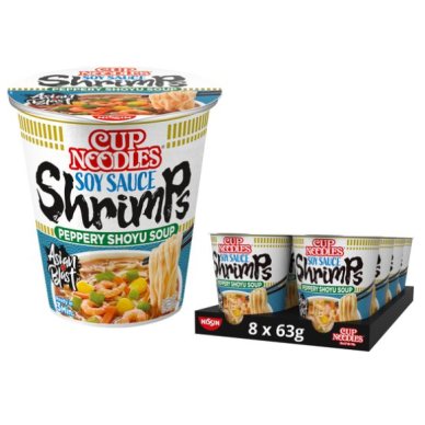 Nissin Cup Noodle Soysauce Shrimp 8x63g