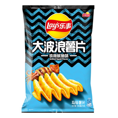 CN Lays Potato Chips Wave Grilled Squid Fl 22x70g