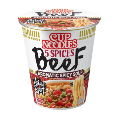 Nissin Cup Noodle 5 Spices Beef 8x64g