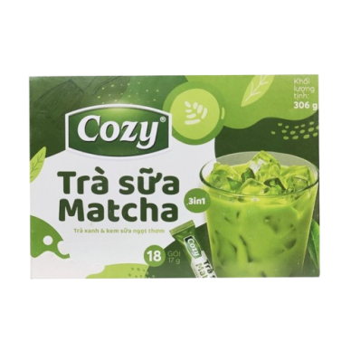 VN Cozy Matcha Milk Tea 3-in-1/Tra Sua 12x(18x17g)