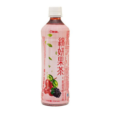 TW QQ PET Fruit Tea Drink Cranberry/Grape 24x530ml