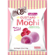 TW Q Custard Mochi Raspberry Flavor 24x110g bag
