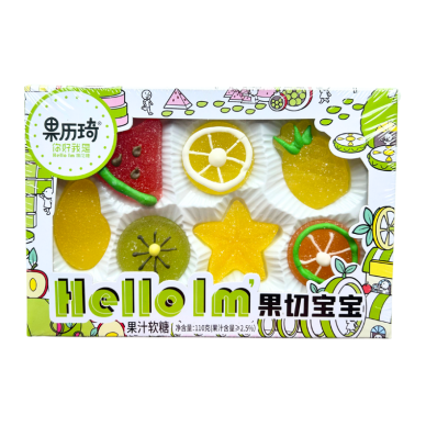 CN GLQ Marshmallow HELLO Fruit Slice Shape 40x110g
