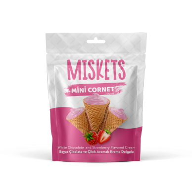 TR Miskets Cornet WhiteChoco Strawberry Fl 6x50g