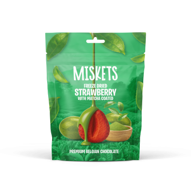TR Miskets WhiChoc/Matcha Coated Strawberry 12x80g