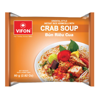 VIFON Inst Rice Noodle Crab Bun Rieu Cua 3x30x80g