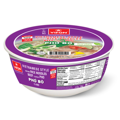 VIFON Bowl Rice Noodle Beef Flavour Pho Bo3x12x70g