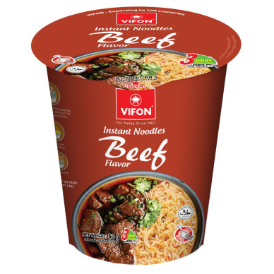 VIFON Cup Noodle Beef Flavour 2x24x60g